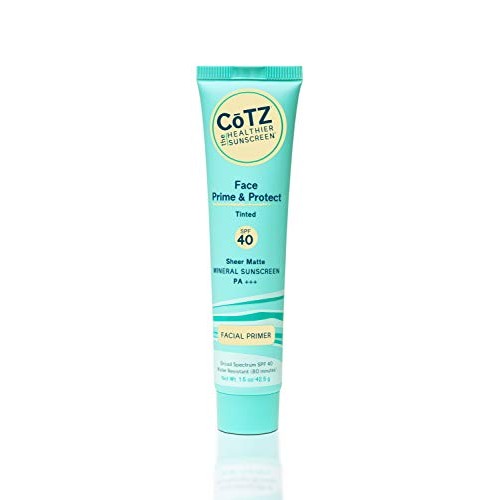 COTZ Face Prime & Protect Tinted Mineral Sunscreen and Facial Primer Broad Sp...