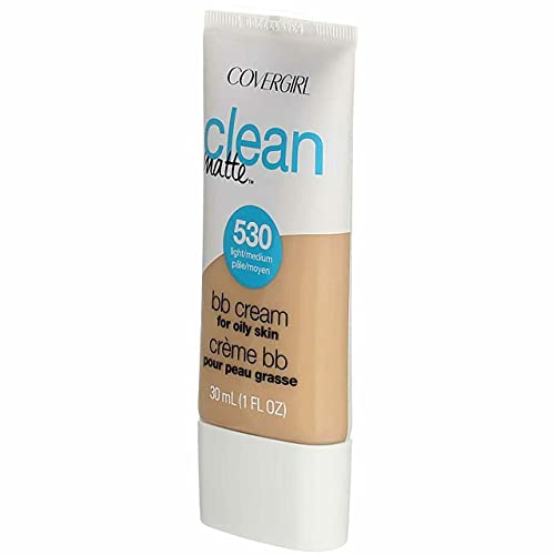 COVERGIRL Clean Matte BB Cream For Oily Skin, Light/Medium 530, (Packaging Ma...