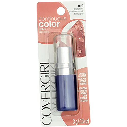 COVERGIRL Continuous Color Lipstick Sugar Almond 010, 0.13 oz (packaging may ...