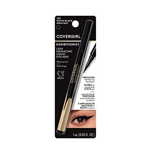 COVERGIRL Exhibitionist Lash Enhancing Liquid Eyeliner, Matte Black