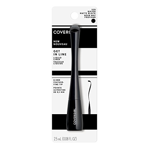 COVERGIRL Get In Line Liquid Eyeliner, Black Crystal, Long Lasting, 0.08 Ounc...