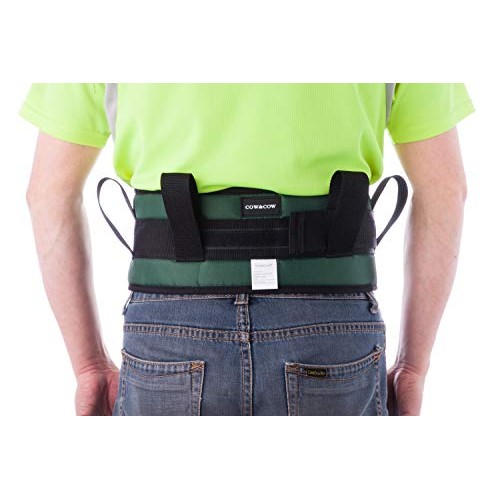 COW&COW Padded Gait Belt with 4 Handles and Quick Release Buckle 5.5 inchs(Gr...
