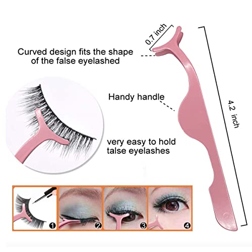 Eyelash Curler Tweezers Applicator Scissors Kit - 4 in 1 Eyelash Extension To...
