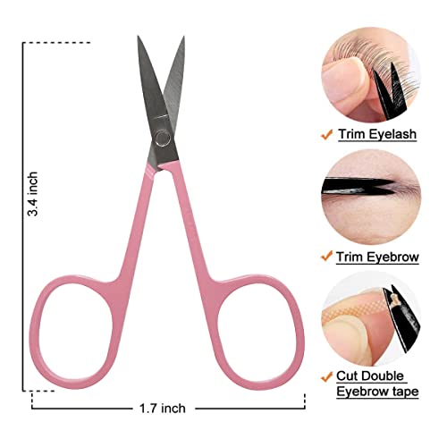 Eyelash Curler Tweezers Applicator Scissors Kit - 4 in 1 Eyelash Extension To...