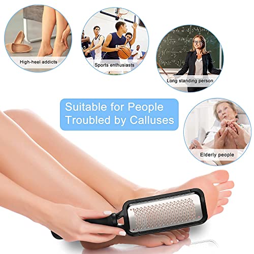 Foot Scrubber Files for Callus Remover - 32 Rows Cozycom Professional Stainle...