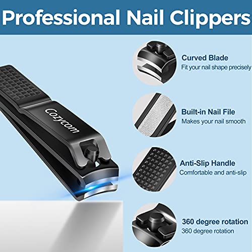Nail Clippers Set Toenail Clippers - CozyCom 2 Pack Professional Fingernail C...