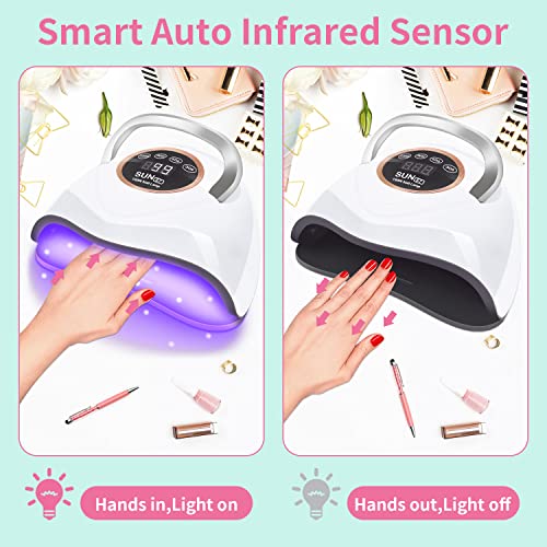 UV LED Nail Lamp 180W UV Nail Light for Gel Polish Fast Nail Dryer with 48 La...