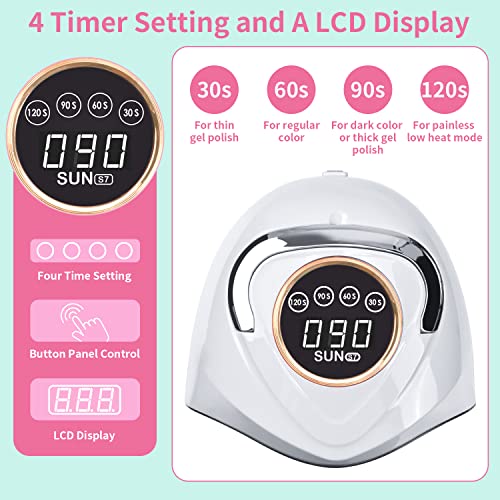 UV LED Nail Lamp 180W UV Nail Light for Gel Polish Fast Nail Dryer with 48 La...