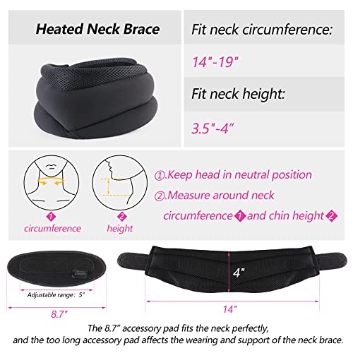 Heated Cervical Collar for Neck Pain Relief, Neck Support Brace Heat Therapy ...