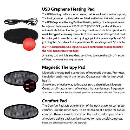 Heated Cervical Collar for Neck Pain Relief, Neck Support Brace Heat Therapy ...