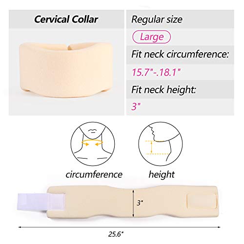 Soft Foam Neck Brace Universal Cervical Collar, Adjustable Neck Support Brace...
