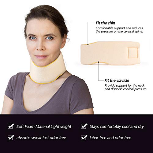 Soft Foam Neck Brace Universal Cervical Collar, Adjustable Neck Support Brace...