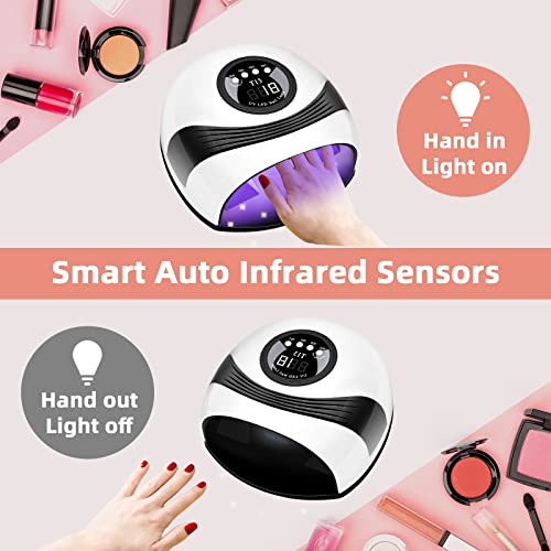 UV LED Nail Lamp, 158W Nail Dryer Gel UV Light for Nails, Fast Gel Nail Dryer...