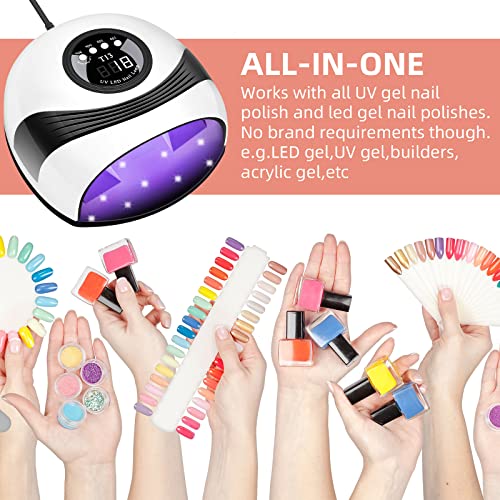 UV LED Nail Lamp, 158W Nail Dryer Gel UV Light for Nails, Fast Gel Nail Dryer...