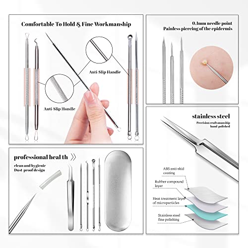 Cptots Blackhead Remover Tools 20 Pcs,Pimple Popper Tool Kit,Acne Extractor T...