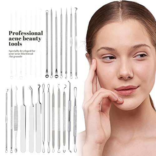 Cptots Blackhead Remover Tools 20 Pcs,Pimple Popper Tool Kit,Acne Extractor T...