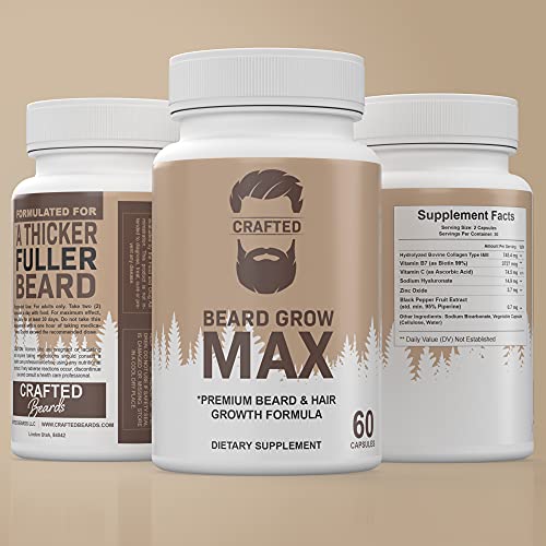 Beard Growth Pills | 2 Pack | Beard Growth Vitamins | Beard Growth Supplement...