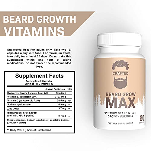 Beard Growth Pills | 2 Pack | Beard Growth Vitamins | Beard Growth Supplement...