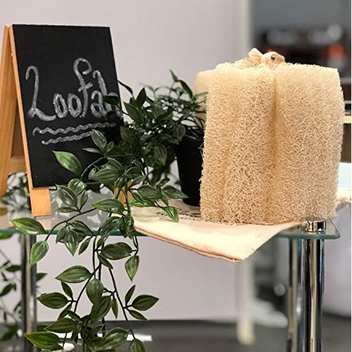 All Natural Loofah Sponge, Set of 3 Real Egyptian Bath & Shower Exfoliating L...