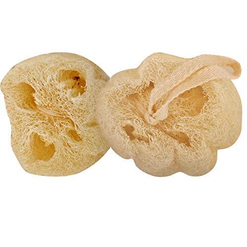 All Natural Loofah Sponge, Set of 3 Real Egyptian Bath & Shower Exfoliating L...
