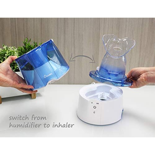 Crane 2 in 1 Personal Steam Inhaler & Warm Mist Humidifier, 0.5 Gallon, Filte...
