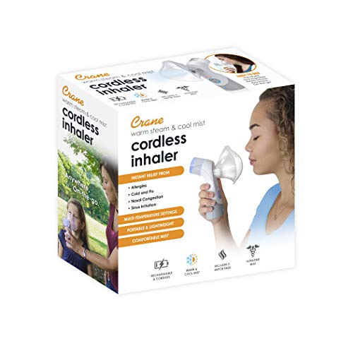 Crane Cordless Rechargeable Warm and Cool Mist Steam Inhaler EE-5948 Provides...