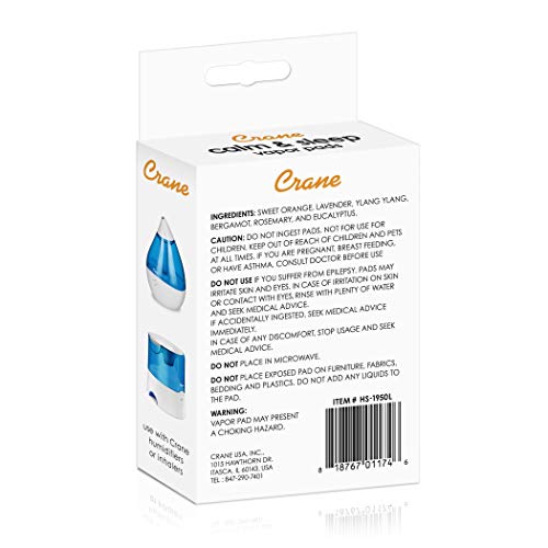 Crane Lavender Universal Vapor Pads, for Use Droplets, Corded Inhaler, Warm M...