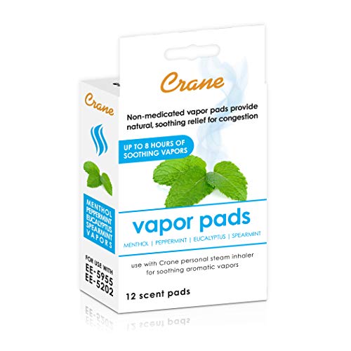 Crane Menthol-Eucalyptus Universal Vapor Pads, 12 Pack, for use Droplets, Cor...