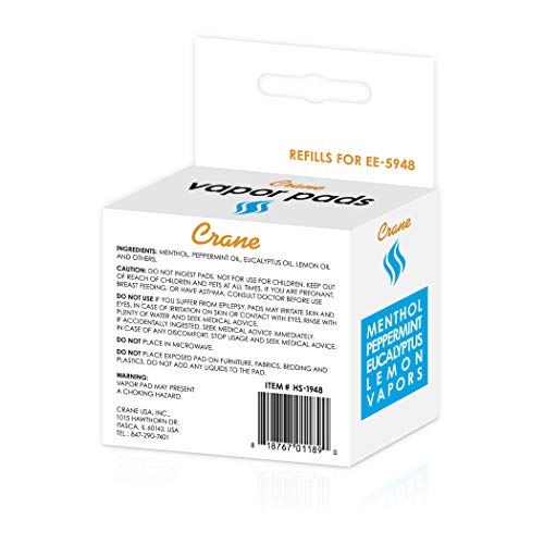 Crane Vapor Pads for EE-5948 Cordless Personal Steam Inhaler, 12 pack, White