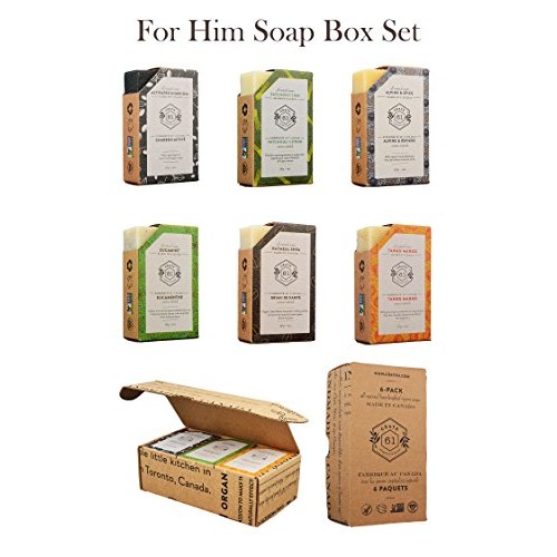 Crate 61 "For Him" Soap 6-Pack Box Set, 100% Vegan Cold Process Bar Soap, sce...