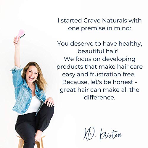 Crave Naturals Glide Thru Detangling Brush for Adults & Kids Hair. Detangler ...