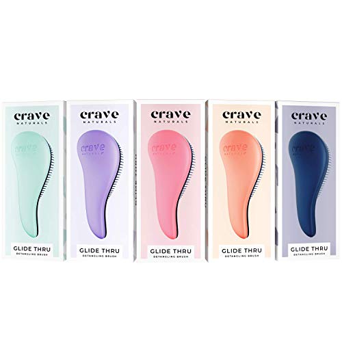 Crave Naturals Glide Thru Detangling Brush for Adults & Kids Hair. Detangler ...