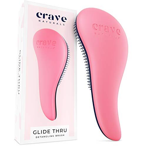 Crave Naturals Glide Thru Detangling Brush for Adults & Kids Hair. Detangler ...