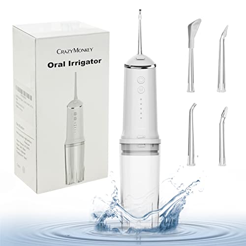 CRAZYMONKEY Professional Cordless Water Flosser for Teeth, Gums, Braces, Teet...