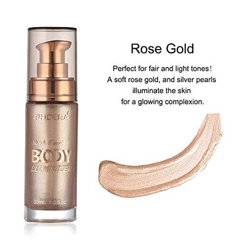 Body Luminizer,Liquid Highlight,Body Highlighter Makeup Smooth Glow Liquid Fo...