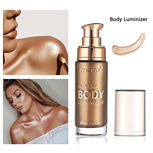 Body Luminizer,Liquid Highlight,Body Highlighter Makeup Smooth Glow Liquid Fo...