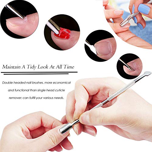 10Pcs Cuticle Pusher Remover and Cutter, Creatiee Double Ended Stainless Stee...