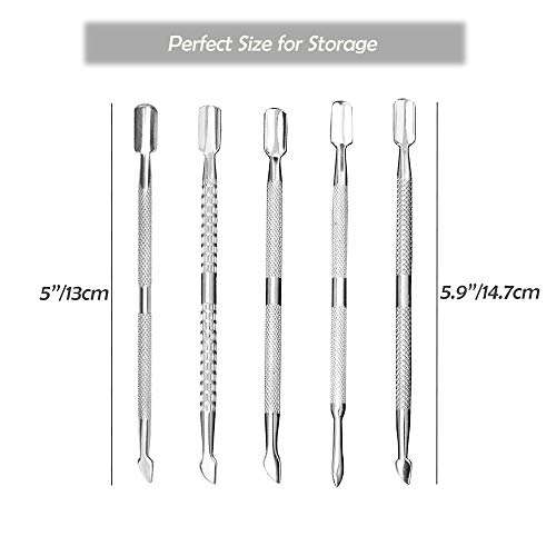 10Pcs Cuticle Pusher Remover and Cutter, Creatiee Double Ended Stainless Stee...
