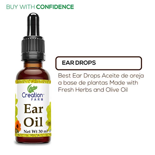 Creation Farm Ear Drops, Herbal Oil Relief for Earwax Removal, Earache Soothi...