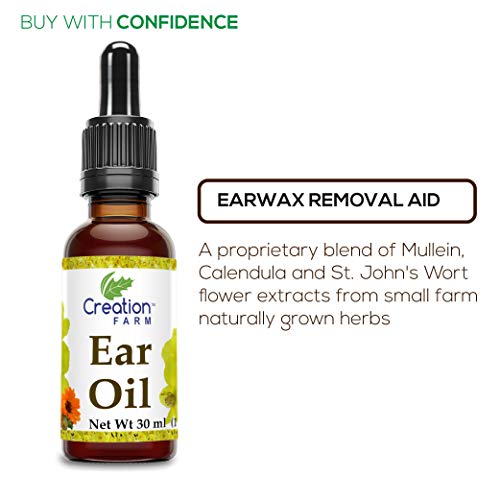 Creation Farm Ear Drops, Herbal Oil Relief for Earwax Removal, Earache Soothi...