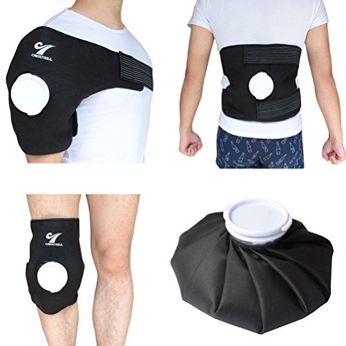 Creatrill Reusable Hot Cold Therapy Ice Bag Pack (9") Neoprene Core Wrap with...