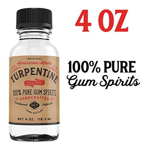100% Natural Pure Gum Spirits of Turpentine 4 Ounce Bottle