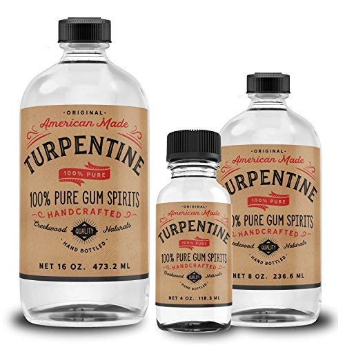 100% Natural Pure Gum Spirits of Turpentine 4 Ounce Bottle