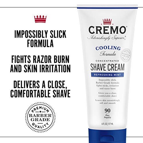 Cremo Barber Grade Cooling Shave Cream, Astonishingly Superior Ultra-Slick Sh...