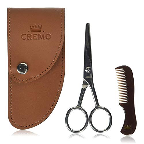Cremo Beard and Mustache Stainless Steel Shears With Synthetic Leather Carryi...