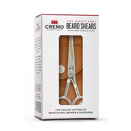 Cremo Beard and Mustache Stainless Steel Shears With Synthetic Leather Carryi...