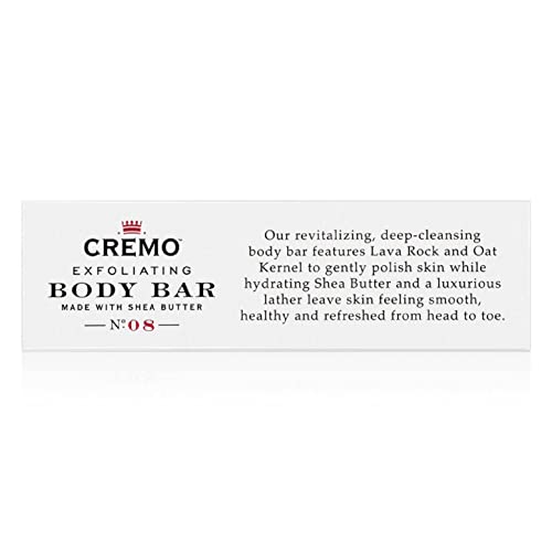 Cremo Exfoliating Body Bar, Bourbon & Oak, 6 Ounce (Pack of 3)
