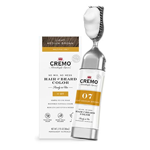Cremo No Mix & No Mess Hair and Beard Color, Light Medium Brown, 1 Count