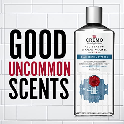 Cremo Rich-Lathering Blue Cedar & Cypress Body Wash, A Woodsy Scent with Note...