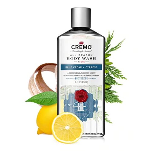 Cremo Rich-Lathering Blue Cedar & Cypress Body Wash, A Woodsy Scent with Note...